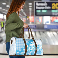 Blue Palaka Hawaiian And Japanese Travel Bag Maneki Neko And Sakura Bloom DT05 - Polynesian Pride