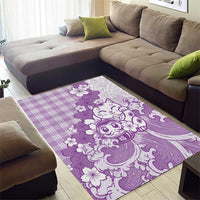 Purple Palaka Hawaiian And Japanese Area Rug Maneki Neko And Sakura Bloom DT05 - Polynesian Pride