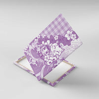 Purple Palaka Hawaiian And Japanese Canvas Wall Art Maneki Neko And Sakura Bloom DT05 With Frame Purple - Polynesian Pride