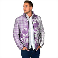 Purple Palaka Hawaiian And Japanese Padded Jacket Maneki Neko And Sakura Bloom DT05 - Polynesian Pride