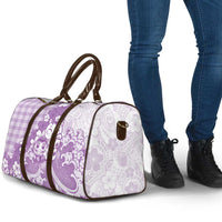 Purple Palaka Hawaiian And Japanese Travel Bag Maneki Neko And Sakura Bloom DT05 - Polynesian Pride