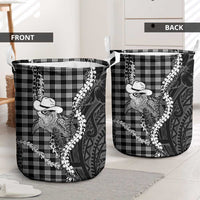 Black Hawaii Palaka Cowboy Turtle Laundry Basket Hawaiian Paniolo Puakenikeni Maile Lei DT05 - Polynesian Pride