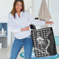 Black Hawaii Palaka Cowboy Turtle Laundry Basket Hawaiian Paniolo Puakenikeni Maile Lei DT05 - Polynesian Pride