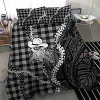 Black Hawaii Palaka Cowboy Turtle Bedding Set Hawaiian Paniolo Puakenikeni Maile Lei DT05 - Polynesian Pride