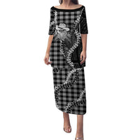 Black Hawaii Palaka Cowboy Turtle Family Matching Puletasi and Hawaiian Shirt Hawaiian Paniolo Puakenikeni Maile Lei