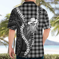 Black Hawaii Palaka Cowboy Turtle Hawaiian Shirt Hawaiian Paniolo Puakenikeni Maile Lei
