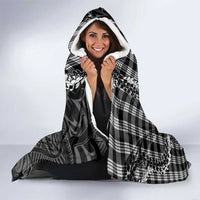 Black Hawaii Palaka Cowboy Turtle Hooded Blanket Hawaiian Paniolo Puakenikeni Maile Lei DT05 - Polynesian Pride
