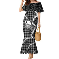 Black Hawaii Palaka Cowboy Turtle Mermaid Dress Hawaiian Paniolo Puakenikeni Maile Lei