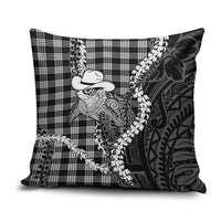 Black Hawaii Palaka Cowboy Turtle Pillow Cover Hawaiian Paniolo Puakenikeni Maile Lei