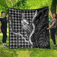 Black Hawaii Palaka Cowboy Turtle Quilt Hawaiian Paniolo Puakenikeni Maile Lei