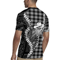 Black Hawaii Palaka Cowboy Turtle Rugby Jersey Hawaiian Paniolo Puakenikeni Maile Lei DT05 - Polynesian Pride