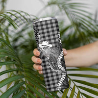 Black Hawaii Palaka Cowboy Turtle Skinny Tumbler Hawaiian Paniolo Puakenikeni Maile Lei