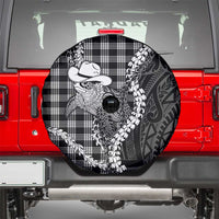 Black Hawaii Palaka Cowboy Turtle Spare Tire Cover Hawaiian Paniolo Puakenikeni Maile Lei