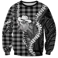 Black Hawaii Palaka Cowboy Turtle Sweatshirt Hawaiian Paniolo Puakenikeni Maile Lei