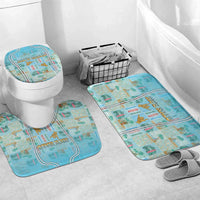 Hawaii Surfing Bathroom Set He'e Nalu DT05 Mat Set Only (3 pcs) One Size Blue - Polynesian Pride