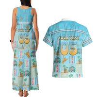 Custom Hawaii Surfing Couples Matching Tank Maxi Dress and Hawaiian Shirt He'e Nalu DT05 - Polynesian Pride