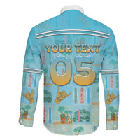 Custom Hawaii Surfing Family Matching Long Sleeve Bodycon Dress and Hawaiian Shirt He'e Nalu