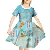 Custom Hawaii Surfing Kid Short Sleeve Dress He'e Nalu DT05 - Polynesian Pride