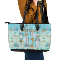 Hawaii Surfing Leather Tote Bag He'e Nalu DT05 - Polynesian Pride