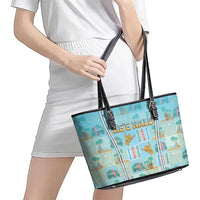 Hawaii Surfing Leather Tote Bag He'e Nalu DT05 - Polynesian Pride