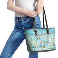 Hawaii Surfing Leather Tote Bag He'e Nalu DT05 - Polynesian Pride