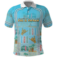 Custom Hawaii Surfing Polo Shirt He'e Nalu DT05 Blue - Polynesian Pride