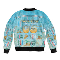 Custom Hawaii Surfing Sleeve Zip Bomber Jacket He'e Nalu DT05 - Polynesian Pride