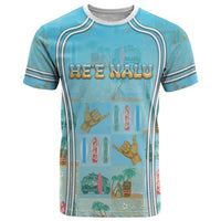 Custom Hawaii Surfing T Shirt He'e Nalu DT05 Blue - Polynesian Pride