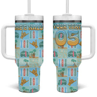 Custom Hawaii Surfing Tumbler With Handle He'e Nalu DT05 One Size: 40 oz Blue - Polynesian Pride