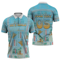 Custom Hawaii Surfing Zipper Polo Shirt He'e Nalu DT05 - Polynesian Pride