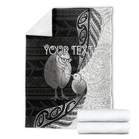 Personalised New Zealand Father's Day Blanket Papa Kiwi Bird Tribal Pattern DT05 - Polynesian Pride