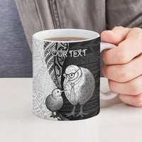 Personalised New Zealand Father's Day Ceramic Mug Papa Kiwi Bird Tribal Pattern DT05 - Polynesian Pride