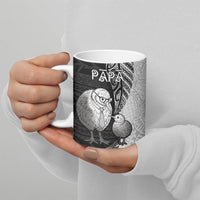 Personalised New Zealand Father's Day Ceramic Mug Papa Kiwi Bird Tribal Pattern DT05 - Polynesian Pride