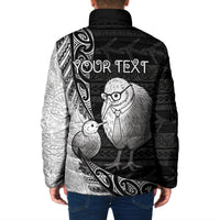 Personalised New Zealand Father's Day Padded Jacket Papa Kiwi Bird Tribal Pattern DT05 - Polynesian Pride