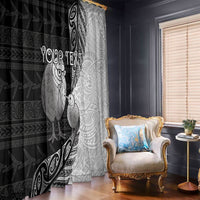 Personalised New Zealand Father's Day Window Curtain Papa Kiwi Bird Tribal Pattern DT05 - Polynesian Pride
