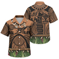 Polynesia Maui Tattoo Inspired Family Matching Summer Maxi Dress and Hawaiian Shirt Tropical Leaf Skirt Costume