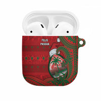 Guam Christmas AirPods Case Chamorro Seal Hat Santa Tribal Waves DT05 Red - Polynesian Pride