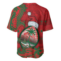 Guam Christmas Baseball Jersey Chamorro Seal Hat Santa Tribal Waves DT05 - Polynesian Pride