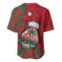 Guam Christmas Baseball Jersey Chamorro Seal Hat Santa Tribal Waves - Polynesian Pride
