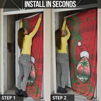 Guam Christmas Door Cover Chamorro Seal Hat Santa Tribal Waves - Polynesian Pride