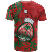 Guam Christmas T Shirt Chamorro Seal Hat Santa Tribal Waves DT05 - Polynesian Pride