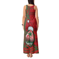 Guam Christmas Tank Maxi Dress Chamorro Seal Hat Santa Tribal Waves - Polynesian Pride