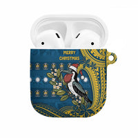 Nauru Christmas AirPods Case Frigatebird Bird Santa Tribal Waves DT05 Deep Blue - Polynesian Pride