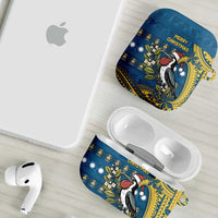 Nauru Christmas AirPods Case Frigatebird Bird Santa Tribal Waves - Polynesian Pride