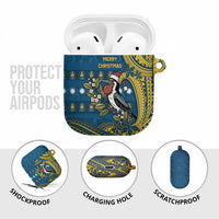 Nauru Christmas AirPods Case Frigatebird Bird Santa Tribal Waves - Polynesian Pride
