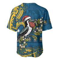Nauru Christmas Baseball Jersey Frigatebird Bird Santa Tribal Waves DT05 - Polynesian Pride