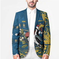 Nauru Christmas Blazer Frigatebird Bird Santa Tribal Waves DT05 - Polynesian Pride