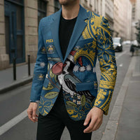 Nauru Christmas Blazer Frigatebird Bird Santa Tribal Waves DT05 - Polynesian Pride