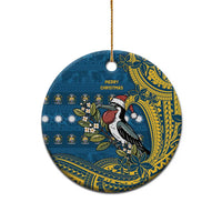 Nauru Christmas Ceramic Ornament Frigatebird Bird Santa Tribal Waves - Polynesian Pride