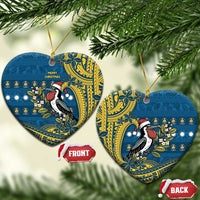 Nauru Christmas Ceramic Ornament Frigatebird Bird Santa Tribal Waves - Polynesian Pride